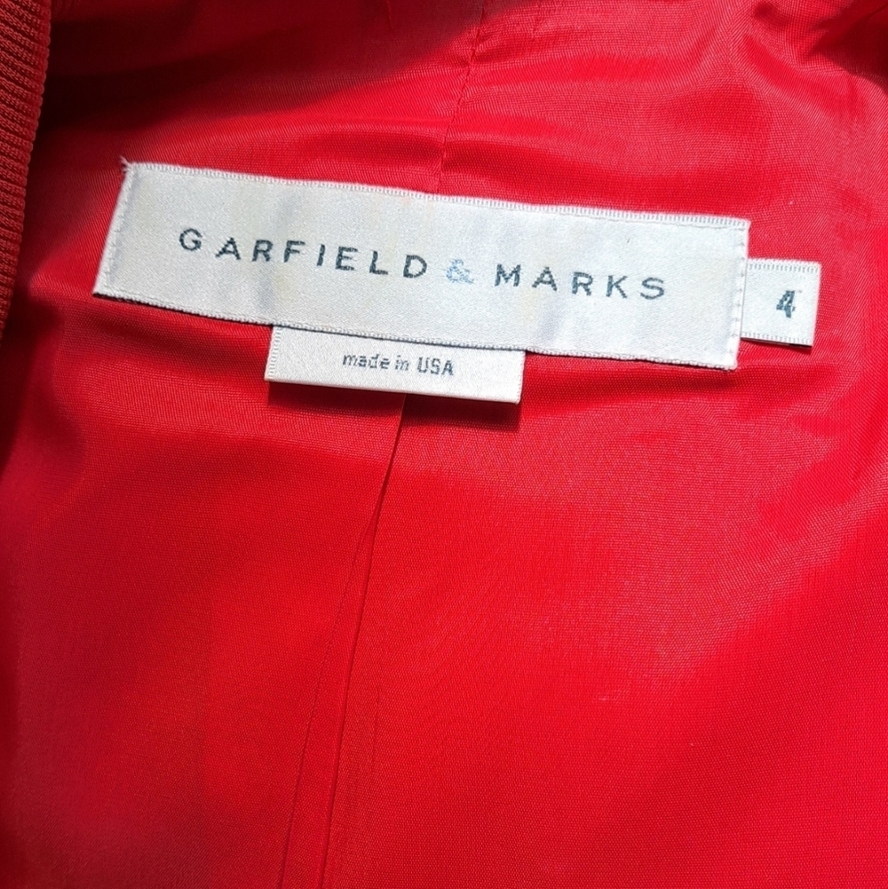EUC Vintage Deadstock Garfield And Mark Red & White Trim Blazer & Skirt Size 4 - Picture 7 of 13